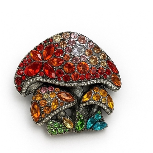 Anthropologie Jewelry - Colorful Crystal Mushroom Brooch.